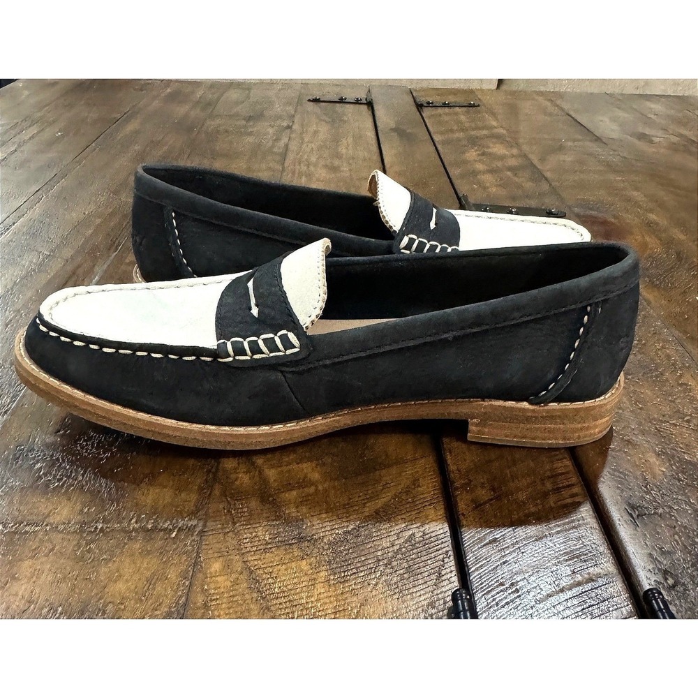Sperry Suede Colorblock Penny Loafers Preppy Dark Academia Size 5